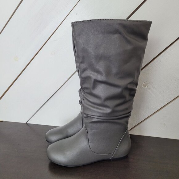 NEW Journee Collection Womens Jaye Gray 7.5M Riding Boots Slip on - Picture 4 of 8